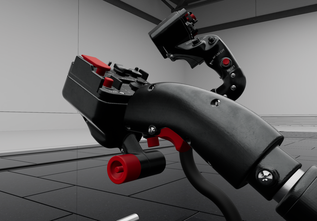helicopter simulator joystick cyclic collective pedals Individual H145/160-2024 Max Collective (duo twist throttle) – MaxFlightStick Flight Simulator Control Systems
